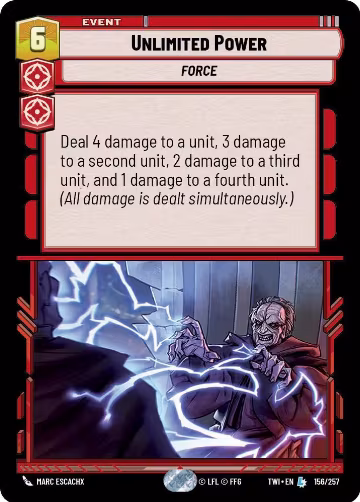Unlimited Power (156/257), Twilight of the Republic — Star Wars card price