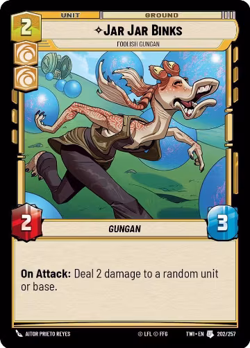 Jar Jar Binks - Foolish Gungan (202/257), Twilight of the Republic — Star Wars card price