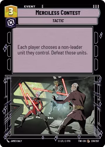 Merciless Contest (238/257), Twilight of the Republic — Star Wars card price