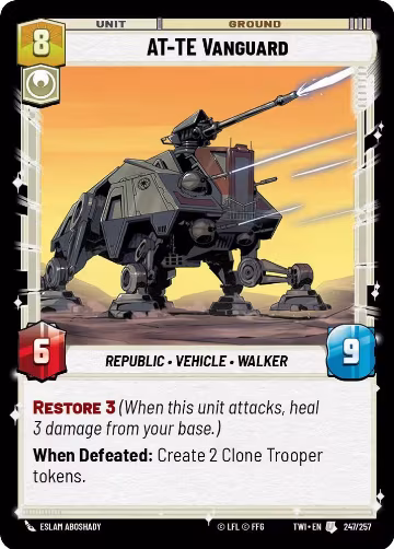 AT-TE Vanguard (247/257), Twilight of the Republic — Star Wars card price