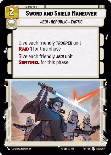 Sword and Shield Maneuver (250/257), Twilight of the Republic — Star Wars card price