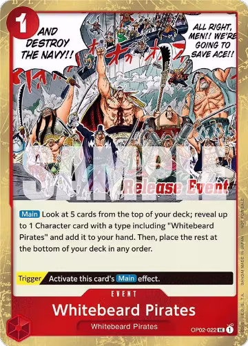 Whitebeard Pirates (ST15 - ST20 Release Event Winner Pack) (OP02-022), One Piece Promotion Cards — One Piece card price