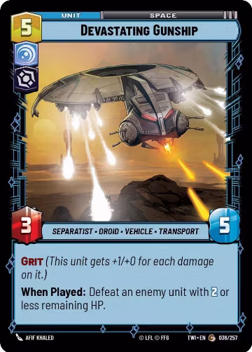 Devastating Gunship (036/257), Twilight of the Republic — Star Wars card price