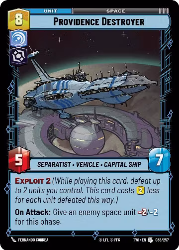 Providence Destroyer (038/257), Twilight of the Republic — Star Wars card price