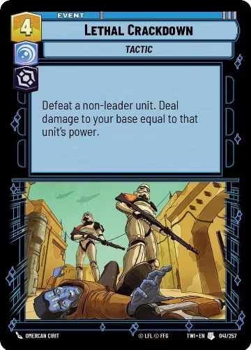 Lethal Crackdown (041/257), Twilight of the Republic — Star Wars card price