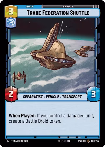 Trade Federation Shuttle (060/257), Twilight of the Republic — Star Wars card price