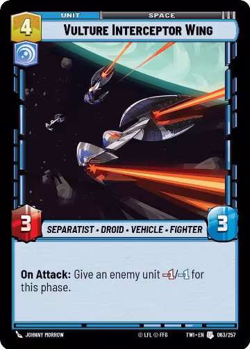 Vulture Interceptor Wing (063/257), Twilight of the Republic — Star Wars card price