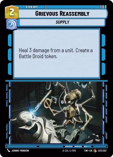 Grievous Reassembly (073/257), Twilight of the Republic — Star Wars card price