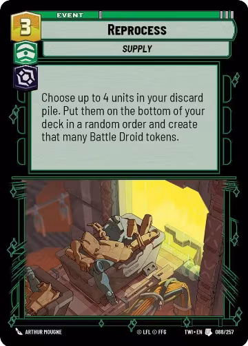 Reprocess (088/257), Twilight of the Republic — Star Wars card price