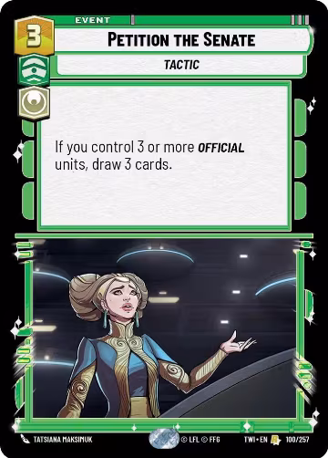 Petition the Senate (100/257), Twilight of the Republic — Star Wars card price
