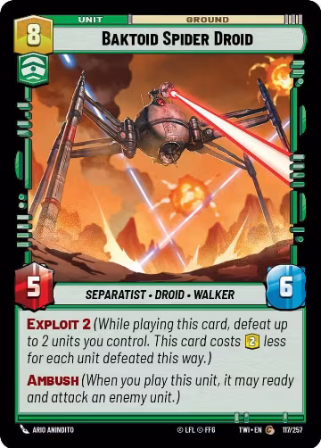 Baktoid Spider Droid (117/257), Twilight of the Republic — Star Wars card price