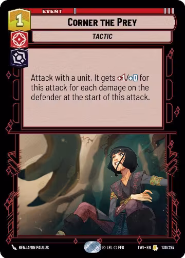 Corner the Prey (139/257), Twilight of the Republic — Star Wars card price