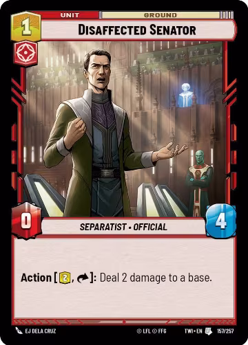 Disaffected Senator (157/257), Twilight of the Republic — Star Wars card price