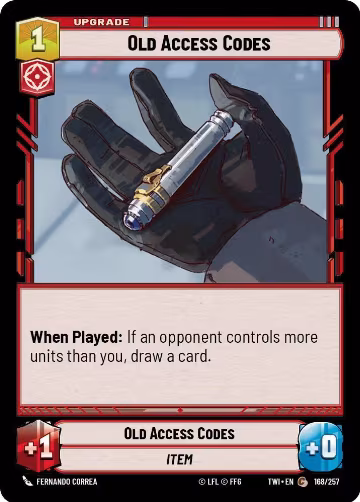 Old Access Codes (168/257), Twilight of the Republic — Star Wars card price