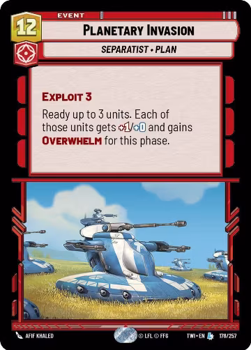 Planetary Invasion (178/257), Twilight of the Republic — Star Wars card price