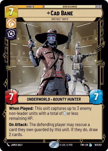 Cad Bane - Hostage Taker (187/257), Twilight of the Republic — Star Wars card price