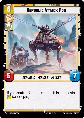 Republic Attack Pod (197/257), Twilight of the Republic — Star Wars card price