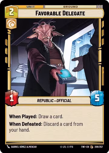Favorable Delegate (208/257), Twilight of the Republic — Star Wars card price