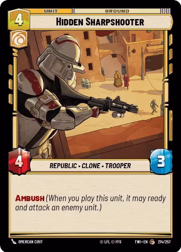Hidden Sharpshooter (214/257), Twilight of the Republic — Star Wars card price