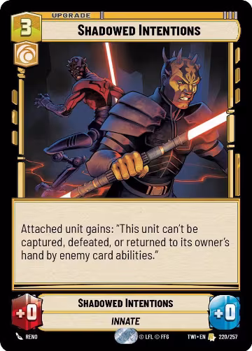 Shadowed Intentions (220/257), Twilight of the Republic — Star Wars card price