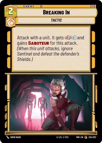 Breaking In (224/257), Twilight of the Republic — Star Wars card price