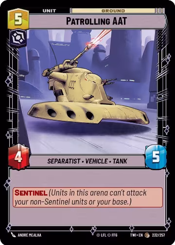 Patrolling AAT (232/257), Twilight of the Republic — Star Wars card price