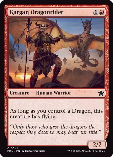 Kargan Dragonrider (0541) (541), Foundations — Magic card price