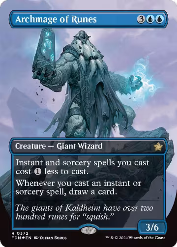 Archmage of Runes (Borderless) (Mana Foil) (372), Foundations — Magic card price