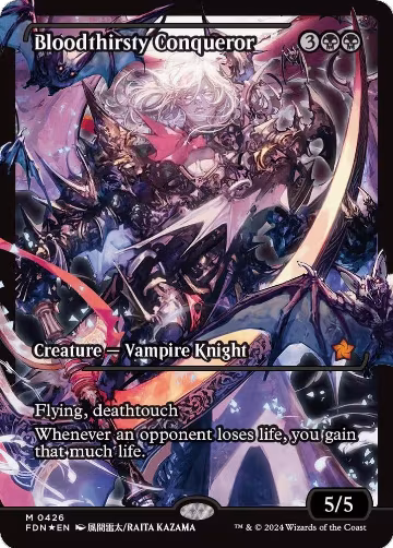Bloodthirsty Conqueror (Showcase) (426), Foundations — Magic card price