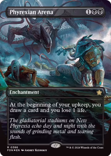 Phyrexian Arena (Borderless) (Mana Foil) (386), Foundations — Magic card price