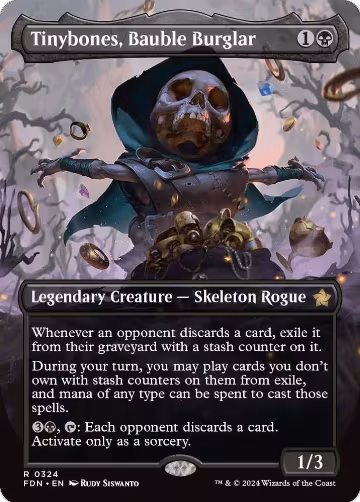 Tinybones, Bauble Burglar (Borderless) (324), Foundations — Magic card price