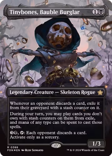 Tinybones, Bauble Burglar (Borderless) (Mana Foil) (388), Foundations — Magic card price
