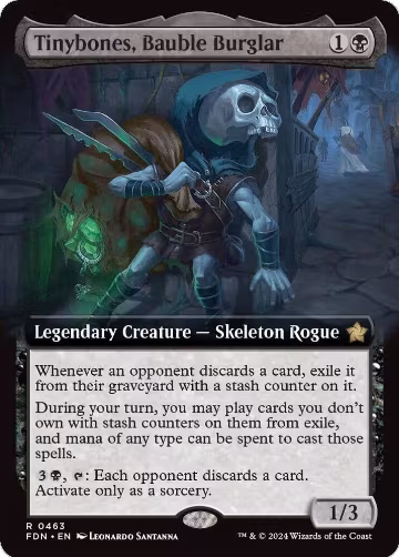 Tinybones, Bauble Burglar (Extended Art) (463), Foundations — Magic card price