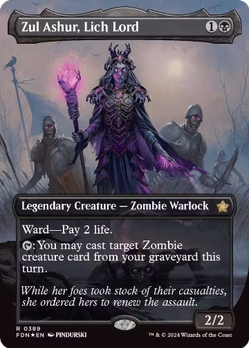 Zul Ashur, Lich Lord (Borderless) (Mana Foil) (389), Foundations — Magic card price