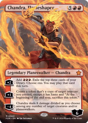 Chandra, Flameshaper (Borderless) (360), Foundations — Magic card price