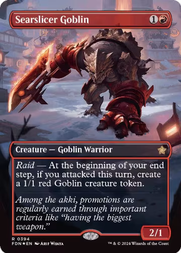 Searslicer Goblin (Borderless) (Mana Foil) (394), Foundations — Magic card price