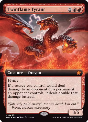Twinflame Tyrant (Extended Art) (469), Foundations — Magic card price