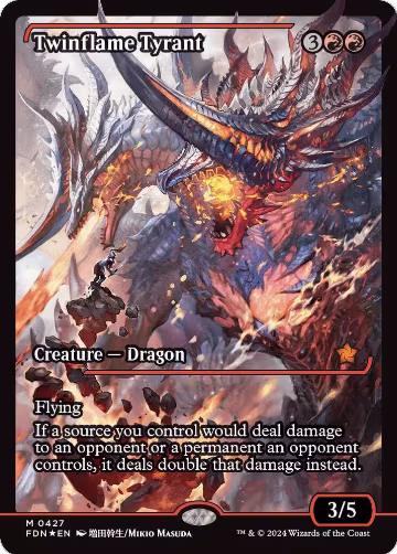 Twinflame Tyrant (Showcase) (427), Foundations — Magic card price