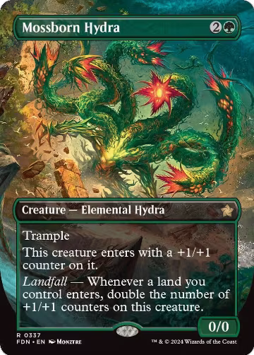 Mossborn Hydra (Borderless) (337), Foundations — Magic card price