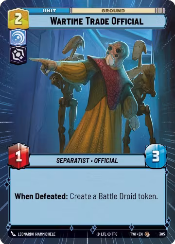 Wartime Trade Official (Hyperspace) (305), Twilight of the Republic — Star Wars card price