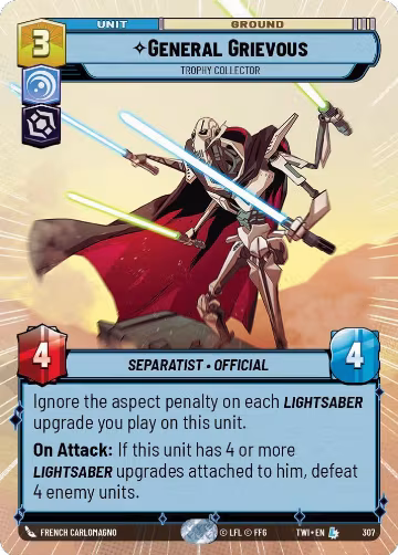 General Grievous - Trophy Collector (Hyperspace) (307), Twilight of the Republic — Star Wars card price