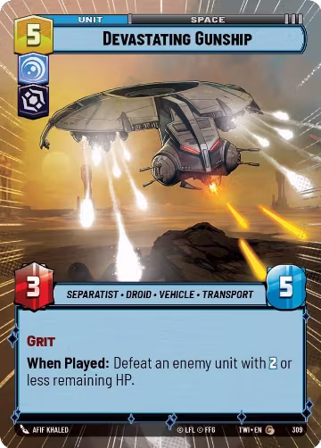 Devastating Gunship (Hyperspace) (309), Twilight of the Republic — Star Wars card price