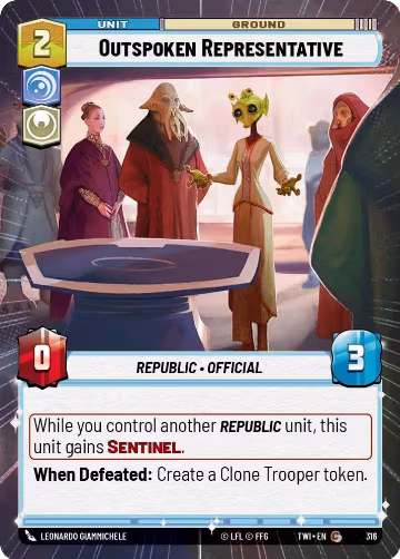 Outspoken Representative (Hyperspace) (316), Twilight of the Republic — Star Wars card price