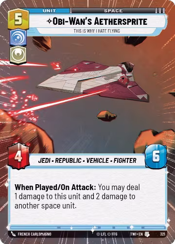 Obi-Wan's Aethersprite - This is Why I Hate Flying (Hyperspace) (321), Twilight of the Republic — Star Wars card price