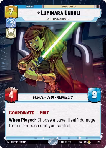 Luminara Unduli - Soft-Spoken Master (Hyperspace) (323), Twilight of the Republic — Star Wars card price