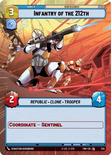 Infantry of the 212th (Hyperspace) (334), Twilight of the Republic — Star Wars card price