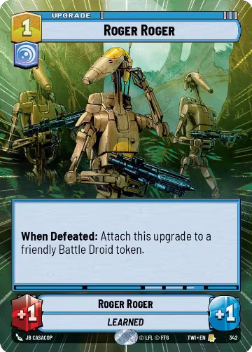 Roger Roger (Hyperspace) (342), Twilight of the Republic — Star Wars card price