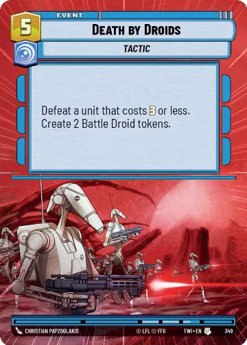 Death by Droids (Hyperspace) (349), Twilight of the Republic — Star Wars card price