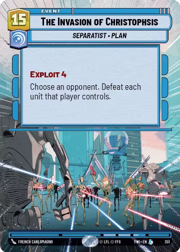 The Invasion of Christophsis (Hyperspace) (351), Twilight of the Republic — Star Wars card price