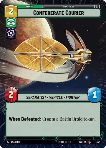 Confederate Courier (Hyperspace) (352), Twilight of the Republic — Star Wars card price